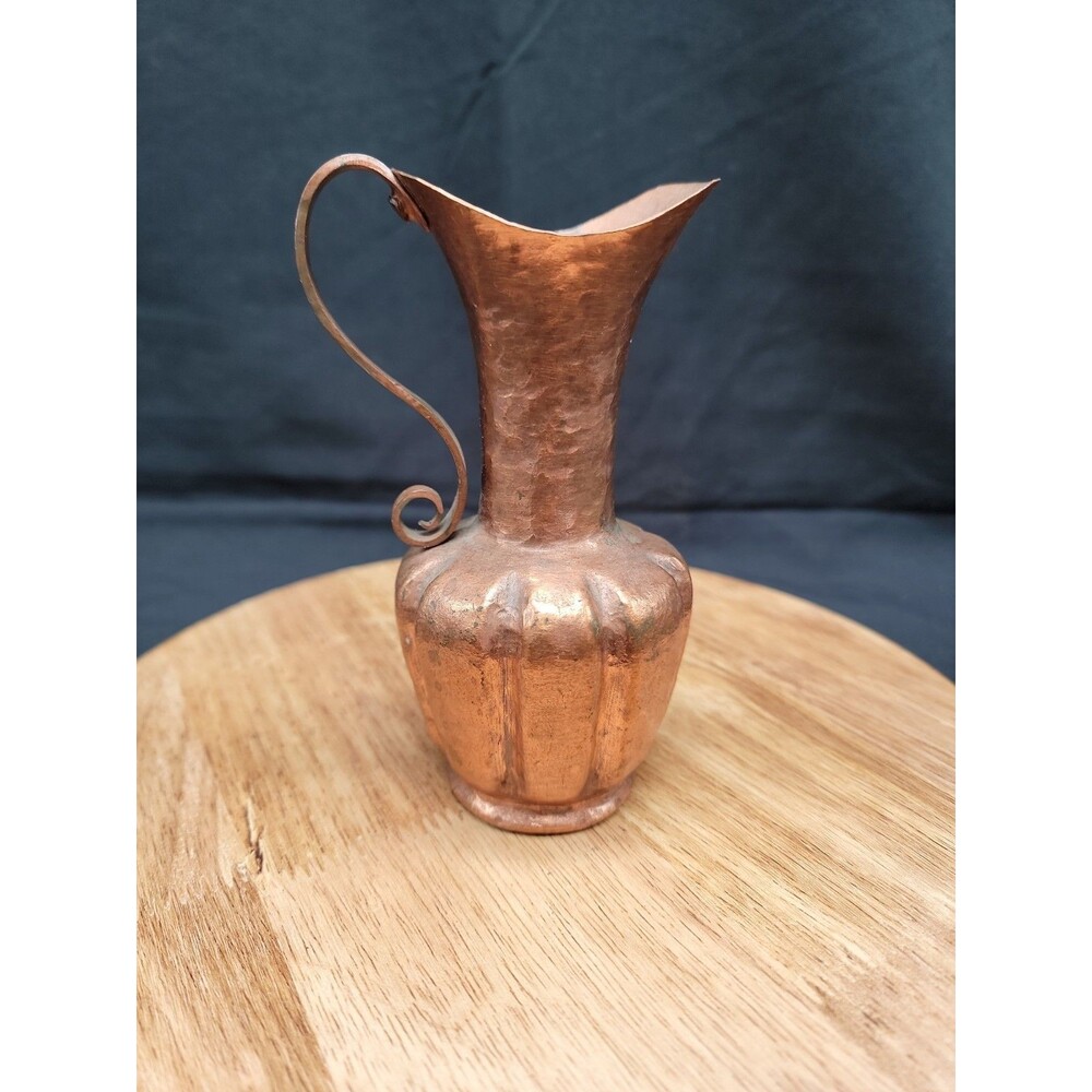 Vintage Handmade Hammered Copper Pitcher Small 5.5"